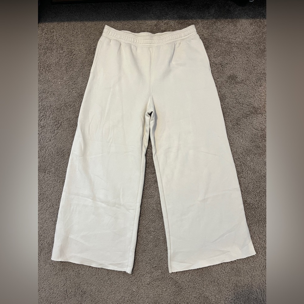 H&M Wide Leg Sweatpants Cream